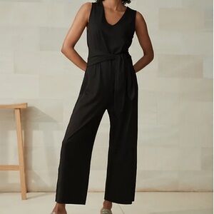 NWT The White Company Multiway-Tie Jersey Jumpsuit, sz 14, Navy Blue